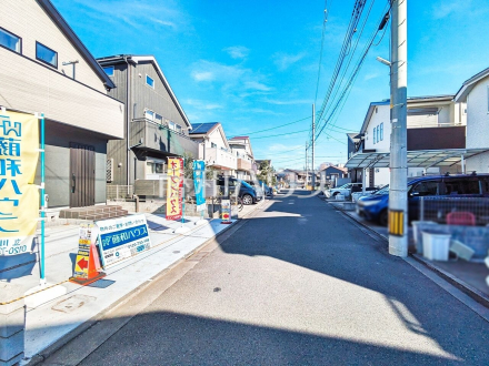 接道状況および現場風景　【立川市砂川町１丁目】／撮影日2025/12/23