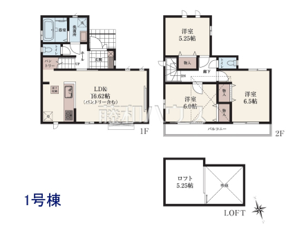 1号棟　間取図　【小平市鈴木町１丁目】
