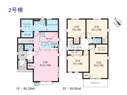 2号棟　間取図　【立川市砂川町２丁目】