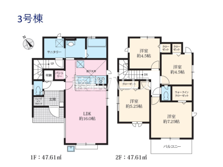 3号棟　間取図　【立川市砂川町２丁目】