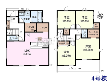 4号棟　間取図　【立川市砂川町２丁目】