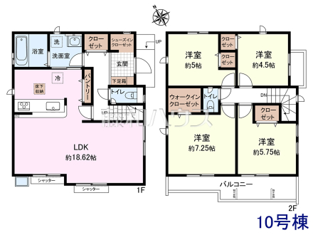 10号棟　間取図　【立川市砂川町２丁目】