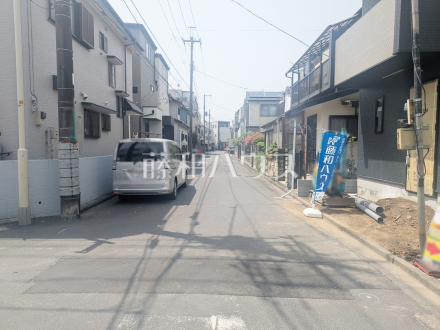 接道状況および現場風景　【新座市石神３丁目】／撮影日2025/04/19