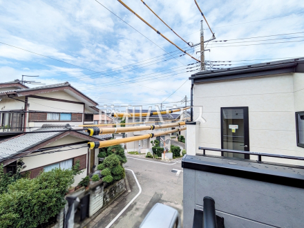 2号棟　バルコニー眺望　【調布市染地１丁目】 物件の事、諸費用の事など、小さな疑問も、お気軽にご連絡・ご相談下さい。 ／撮影日2025/06/15