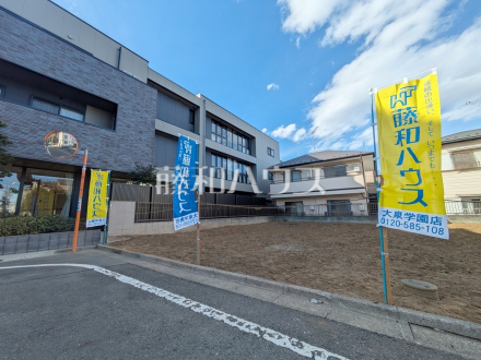 前面道路幅も6mあるので、全体としての見通しがよく、すれ違いや車を出し入れする際も安心です。【練馬区田柄３丁目】／撮影日2025/02/18