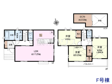 F号棟　間取図　【調布市染地３丁目】