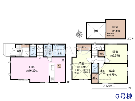 G号棟　間取図　【調布市染地３丁目】