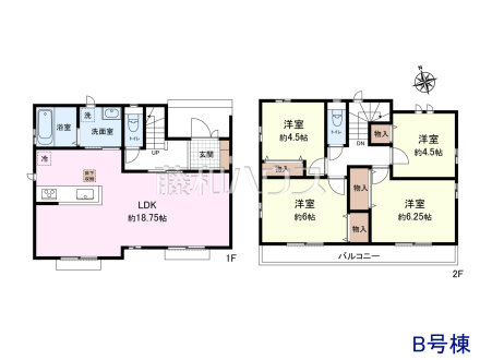 B号棟　間取図　【八王子市台町３丁目】