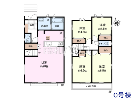 C号棟　間取図　【八王子市台町３丁目】