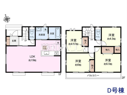 D号棟　間取図　【八王子市台町３丁目】