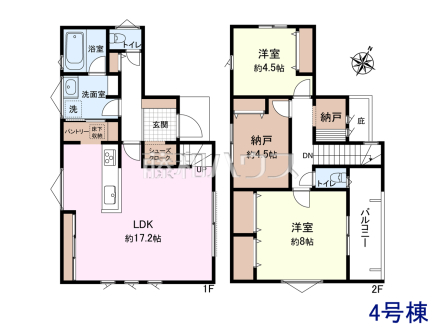 4号棟　間取図　【東村山市青葉町１丁目】