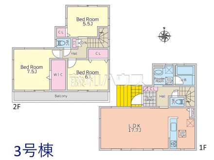 3号棟　間取図　【小平市津田町２丁目】
