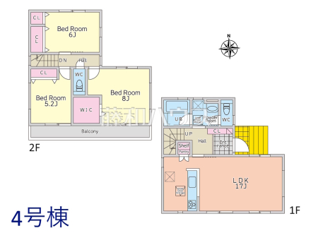 4号棟　間取図　【小平市津田町２丁目】
