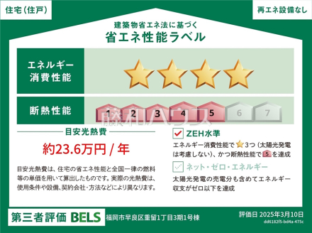 省エネ性能ラベル　【福岡市早良区重留１丁目】　