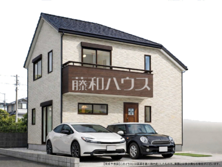 建物プラン例（パース・外観）　【武蔵村山市大南３丁目】　
[参考プラン] 
建物価格：2,290万円（税込）　建物面積：79.48m&sup2;