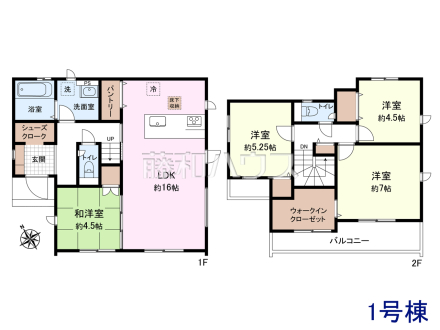 ≪1号棟　間取図≫ついゴロンとしたくなる和室。あるとやっぱり落ち着きますね。【調布市深大寺東町６丁目】