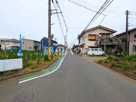 接道状況および現場風景　【新座市野火止３丁目】／撮影日2025/06/09