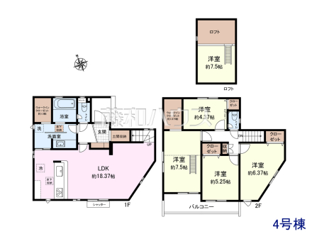 4号棟　間取図　【新座市東２丁目】