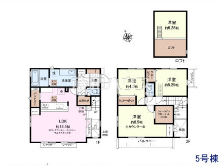 5号棟　間取図　【新座市東２丁目】