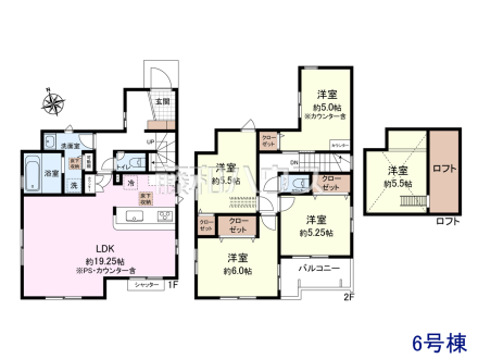 6号棟　間取図　【新座市東２丁目】