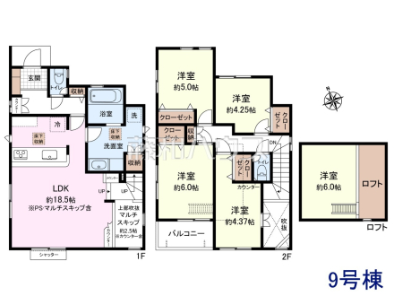 9号棟　間取図　【新座市東２丁目】