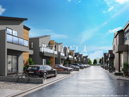 グレーリゾート 完成予想図（外観）　
コンセプトはナチュラルなやわらかさと直線ラインの力強さが同居する、
グレーリゾート。
しなやかさと力強さに満ちています。【武蔵村山市大南１丁目】