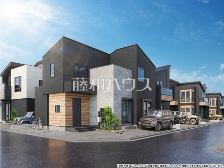 ブラックリゾート 完成予想図（外観）　
コンセプトは無骨さと重厚感が同居するブラックリゾート。
シンプルでスマートな外観は、
大人かっこよさに満ちています。【武蔵村山市大南１丁目】