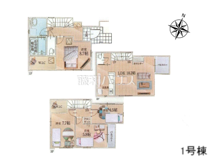 1号棟　間取図　【福岡市城南区別府６丁目】／撮影日2025/04/18