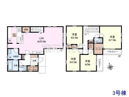 3号棟　間取図　【八王子市館町】