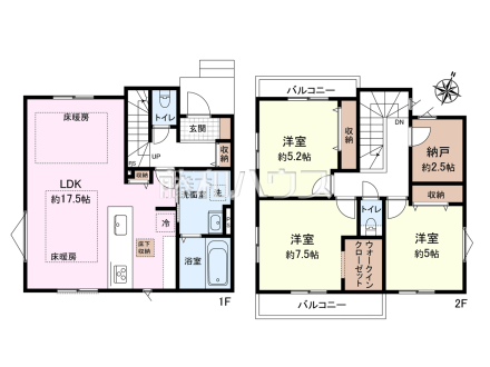 ≪間取図≫床暖房で足元ぽかぽか☆【府中市分梅町２丁目】
