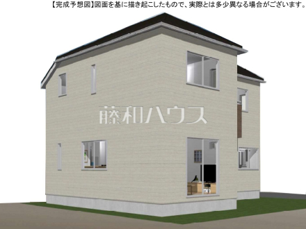 3号地　建物プラン例（外観写真）　【練馬区西大泉４丁目】　
[参考プラン] 
建物価格：1,860万円（税込）　建物面積：96.05m&sup2;