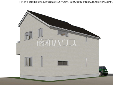 9号地　建物プラン例（外観写真）　【練馬区西大泉４丁目】　
[参考プラン] 
建物価格：1,860万円（税込）　建物面積：95.42m&sup2;