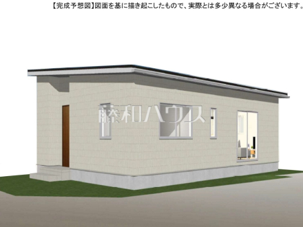 10号地　建物プラン例（外観写真）　【練馬区西大泉４丁目】　
[参考プラン] 
建物価格：1,640万円（税込）　建物面積：56.31m&sup2;