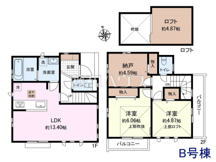 B号棟　間取図　【杉並区宮前４丁目】