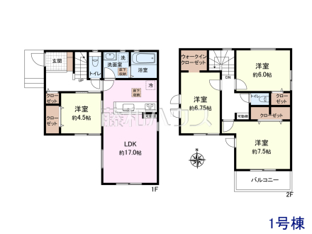 1号棟　間取図　【府中市四谷２丁目】