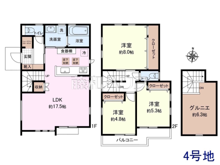 4号棟　間取図　【三鷹市北野３丁目】