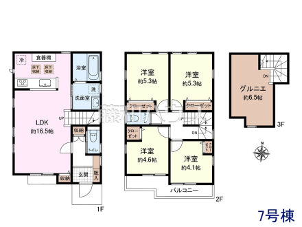 7号棟　間取図　【三鷹市北野３丁目】