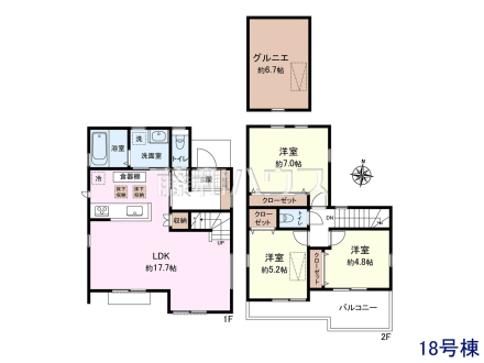 18号棟　間取図　【三鷹市北野３丁目】