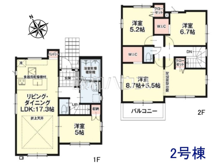 2号棟　間取図　【八王子市兵衛２丁目】