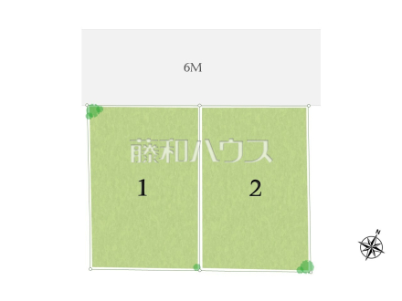 ≪全体区画図≫前面道路はゆとりの6m。車の出し入れも楽々です。【府中市浅間町４丁目】