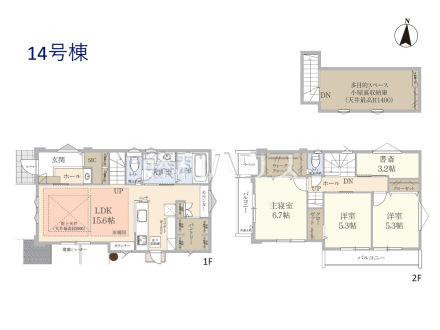 14号棟　間取図　【小平市小川町１丁目】