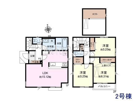 2号棟　間取図　【三鷹市大沢２丁目】