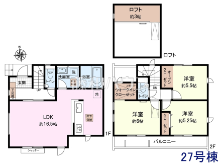 27号棟　間取図　【三鷹市大沢２丁目】