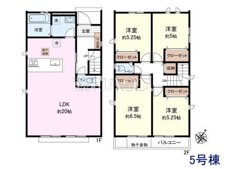 5号棟　間取図　【日野市平山４丁目】