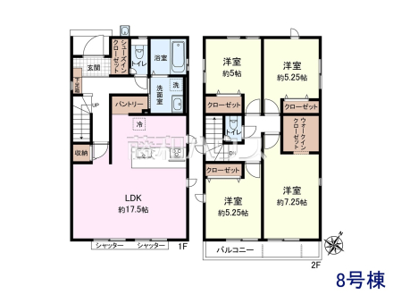 8号棟　間取図　【日野市平山４丁目】