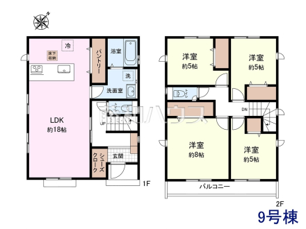 9号棟　間取図　【日野市平山４丁目】