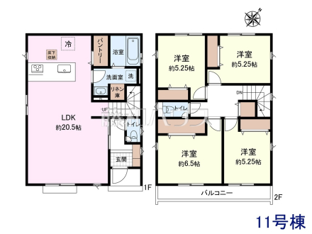 11号棟　間取図　【日野市平山４丁目】