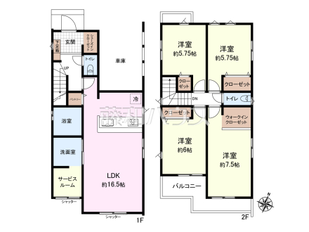 6号地　その他建物プラン例　建物面積：101.43平米　建物価格：1500万円(税込)【清瀬市竹丘３丁目】　
[参考プラン] 
建物価格：1,500万円（税込）　建物面積：101.43m&sup2;