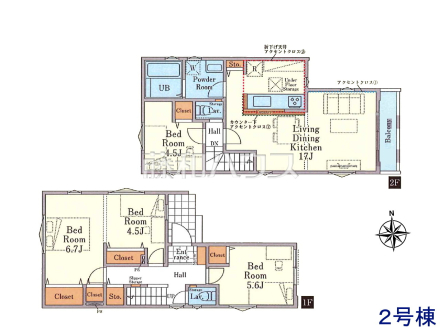 2号棟　間取図　【八王子市子安町３丁目】