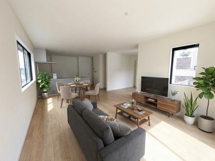 ナチュラルな色を基調とした落ち着きのあるリビングダイニングは、リラックスできる癒し空間です。リビング　【福岡市東区香住ヶ丘５丁目】／撮影日2026/02/20